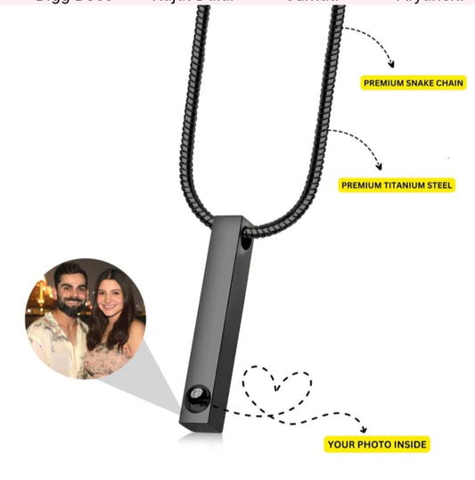 Men's Color Photo Bar Necklace