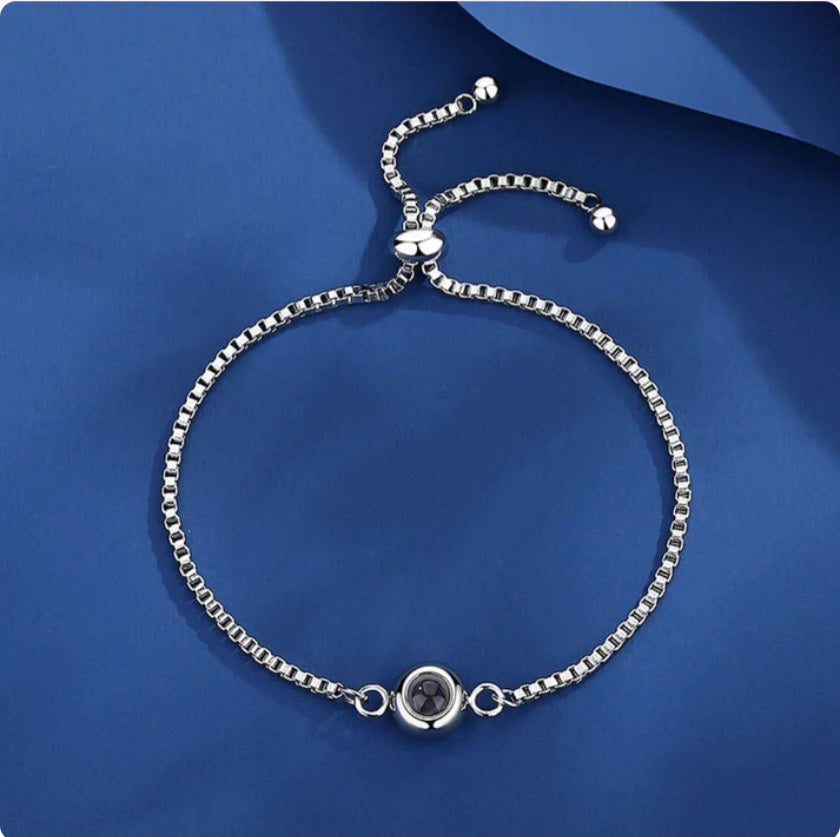 Women's Color Photo Bubble Slider Chain Bracelet