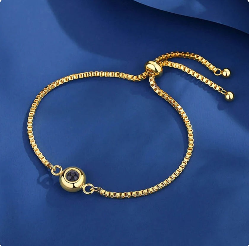 Women's Color Photo Bubble Slider Chain Bracelet