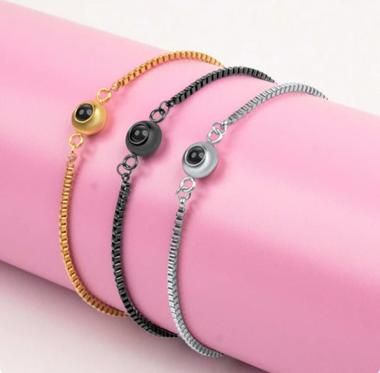 Women's Color Photo Bubble Slider Chain Bracelet